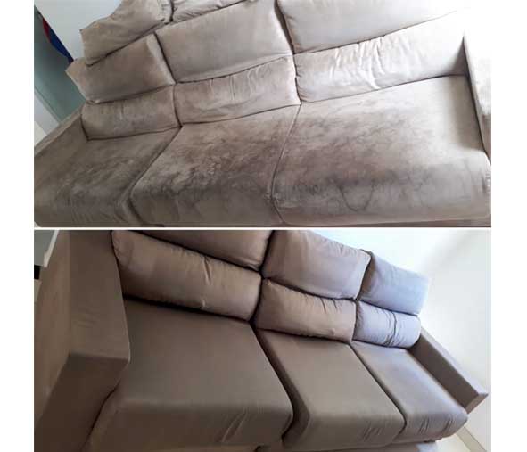 limpeza sofá estofado